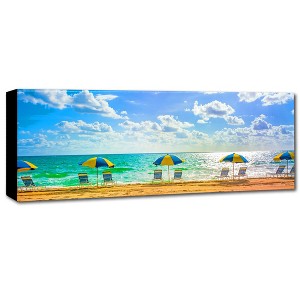 Trademark Fine Art -Preston 'Florida Beach Chairs Umbrellas' Canvas Art - 1 of 3