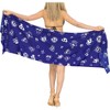 LA LEELA Womens Halloween Beachwear Pareo Pirates Theme Party Casual Swimsuit Swim Cover Up Sarong Coverups Mini Beach Wraps One Size Blue,Skull - 2 of 4
