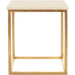 Tad Faux Marble Accent Table - Gold/Ivory - Safavieh