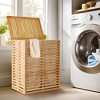 JANSNO Natural Laundry Hamper with Lid with 2-Section Foldable Sorter with Removable Liner - 3 of 4