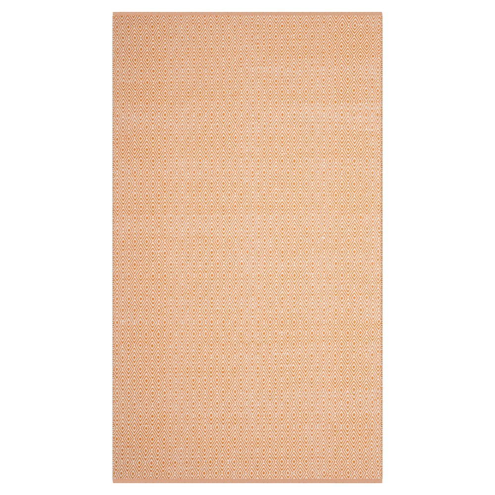 5'x8' Ivory/Rust Stripe Flatweave Woven Area Rug - Safavieh