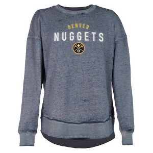 NBA Denver Nuggets Women's Burnout Crew Neck Fleece Sweatshirt - 1 of 4