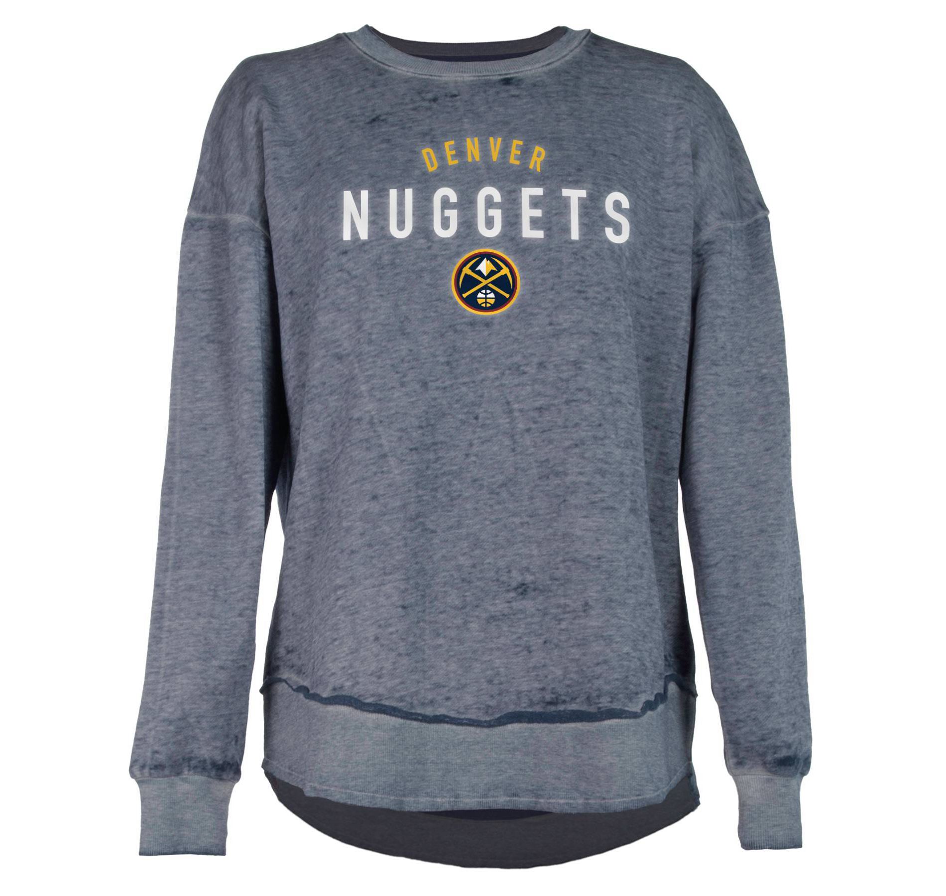 NBA Denver Nuggets Women's Burnout Crew Neck Fleece Sweatshirt - XL