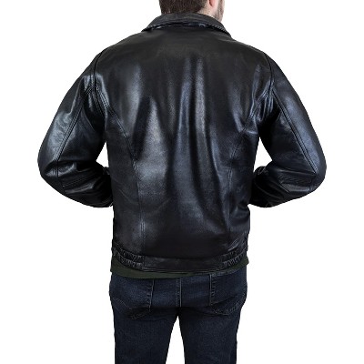 Victory Outfitters Men's Genuine Leather Bomber Jacket Black L — фото 2