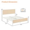 Bed Frame with Rattan, Iron Bed Frame with Under Bed Storage Space, Metal Platform Bed with Headboard - 3 of 4