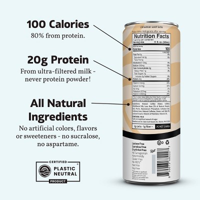 Slate Milk Cinnamon Swirl Latte High Protein Iced Coffee - 11 fl oz Can