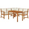 vidaXL 4-Piece Patio Dining Set - Solid Acacia Wood, Rustic Design, Modular Furniture with Cushions - Suitable for Garden, Patio, or Terrace - 3 of 4