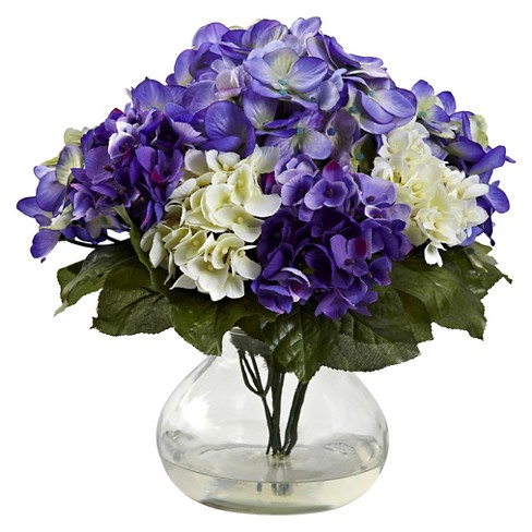 Nearly Natural Mixed Hydrangea with Vase - image 1 of 3