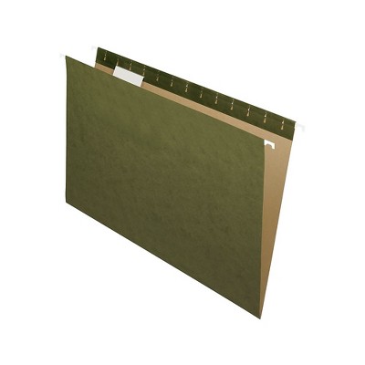 Staples Recycled Reinforced Hanging File Folders 5-Tab Lgl Std Gn 25/BX 726595