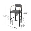 JUJABU Upholstered Back Bar Stools Set of 2, Iron Legs, 260 Lbs Weight Capacity, Suitable for Kitchen Islands - 4 of 4