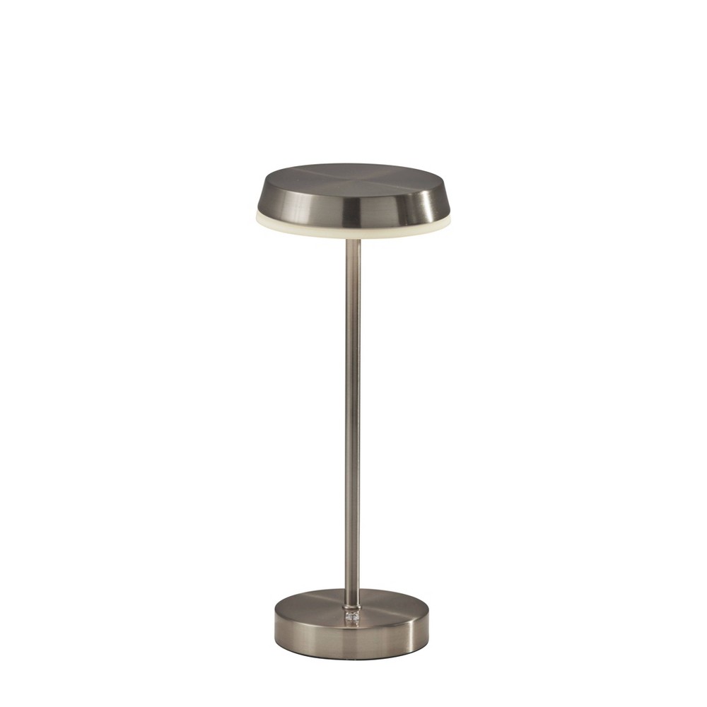 Photos - Floodlight / Street Light Adesso Tommy Cordless Table Lamp  Brushed Steel: (Includes LED Light Bulb)