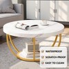 Lirago 31.69" Round Coffee Table 2 Tier Modern Wooden Cocktail Table with Metal Base for Living Room Office Sturdy and Elegant Design White - 3 of 4