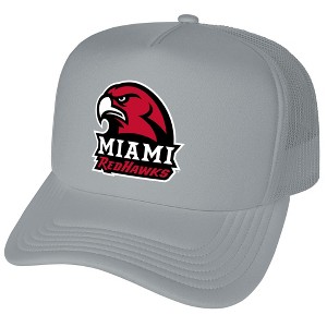 Miami University (Oh) Primary Logo Foam Trucker Cap Grey Os - 1 of 4