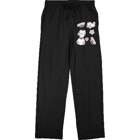 Good Vibes Cat Stickers Men's Sleep Pajama Pants - image 1 of 2