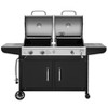 RoyalGourmet 2-Burner Gas and Charcoal Combo Grill ZH3002NTG Silver/Black - 2 of 4