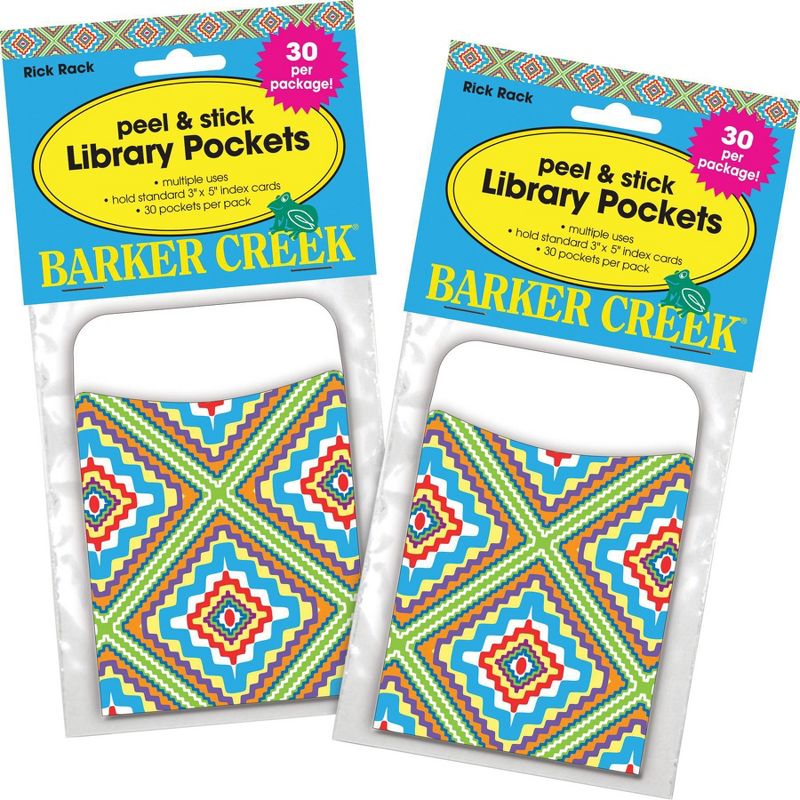 Barker Creek 60 Pockets Retro Rick Rack Library Pocket Set, 2 of 4