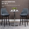 Modern Bar Stools, Set of 2 Swivel Kitchen Chairs - 4 of 4