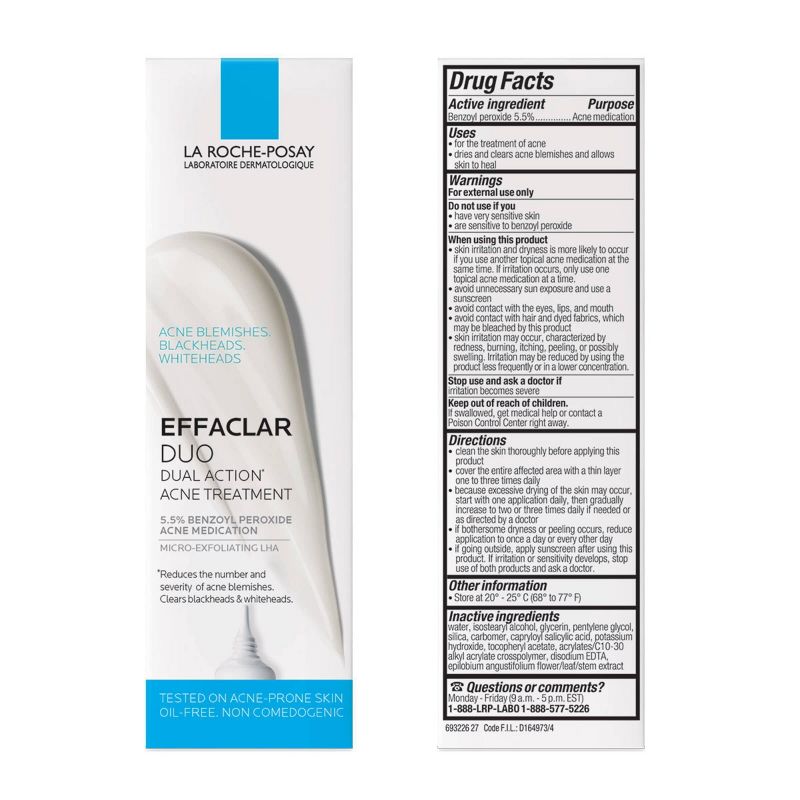 La Roche Posay Effaclar Duo Dual Action Acne Treatment with Benzoyl Peroxide - 0.7 fl oz, 4 of 10