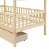 Sapphtopaz House Bed Frame for Kid Platform Bed with Wood Fence Frame for Kids Bedroom, Playroom, Nursery - 3 of 4