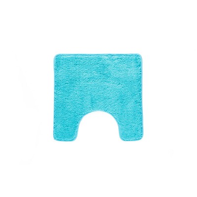 Turquoise Plush Polyester 3-Piece Bath Rug Set