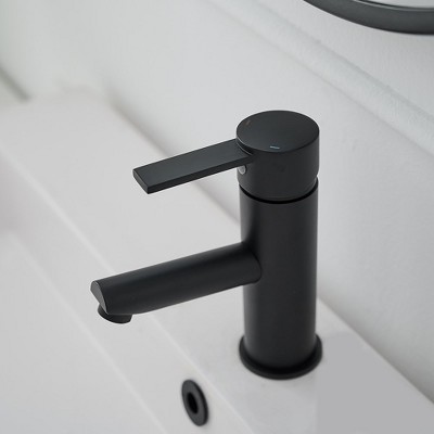 Matte Black Stainless Steel Single-Handle Bathroom Faucet