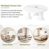 CENGHU Round Petal-Shaped Coffee Table, Cream Style Center Table with 3 Thick Legs, Minimalist Irregular Tea Table with Sleek Round Edges for Bedroom - 4 of 4