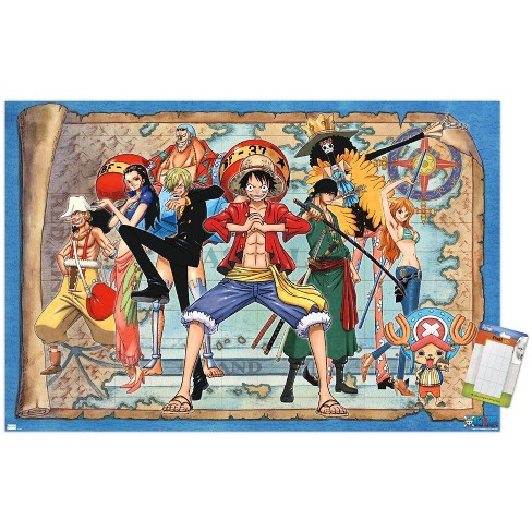 Trends International Netflix One Piece - Going Merry Framed Wall Poster  Prints Black Framed Version 14.725 x 22.375