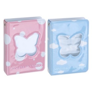 Unique Bargains Love Heart Hollow Pattern PVC Mini Portable Photo Album 40 Sheets of 2 Pcs - 1 of 3