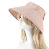 Anna-Kaci Women's Wide Brim Visor Hat with Bow Detail Adjustable Velcro Closure for Beach or Outdoor Protection - 3 of 4