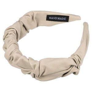 Unique Bargains Women's PU Leather Pleated Fashion Hairband Non Slip 1 Pc - 1 of 4