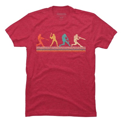 Men's Design By Humans Vintage Distressed Baseball Swing By LuckyCharm99 T-Shirt