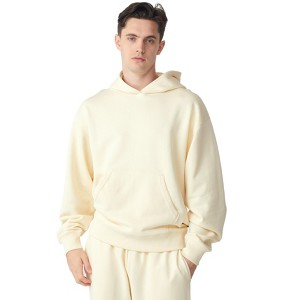 Future Planet Mens Globe Premium Pullover French Terry Soft Cotton Hoodie Sweatshirt Loose Fit Globe Hoodie Cream - 1 of 4