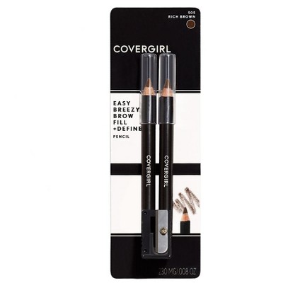 CoverGirl Easy Breezy Brow Fill + Define Pencil, Rich Brown 505 2.0 ea