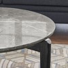 NicBex 24 Inch Round Coffee Table Modern Wooden End Table with Imitation Marble Tabletop for Living Room, Bedroom - 4 of 4