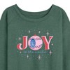 Women's - Instant Message - Joy To The World Christmas Ornament Lightweight French Terry Wide Neck Long Sleeve Shirt - 2 of 4