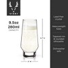 Viski Weighted Stemless Champagne Flutes Glass with Footed Base - Modern Crystal Flute Glasses - 9.5 Oz Set of 2, Clear - 3 of 4