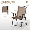 Crestlive Products Set of 4 Patio Folding Dining Chairs Outdoor Portable Sling with Armrest - 3 of 4