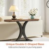 Lirago 40" Console Table Narrow Entryway Foyer Table Geometric Base Modern Industrial Style Brown - 4 of 4