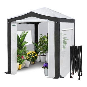 EAGLE PEAK 8'x6' Portable Walk in Greenhouse with Polyester Reinforced Corners, Gray/White - 1 of 4