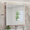 Rail Medicine Cabinet with Mirrors and Lights, Recessed/Wall Mounted LED Bathroom Cabinet, 3 Light Mode, Dimmable, Defogger, Aluminum, Silver - 2 of 4