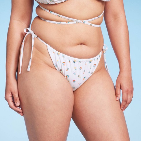 Women's Side-Tie Adjustable Coverage Bikini Bottom - Wild Fable™ White XXS