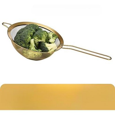 Gold Stainless Steel Extra-Fine Mesh Kitchen Strainers Set of 3