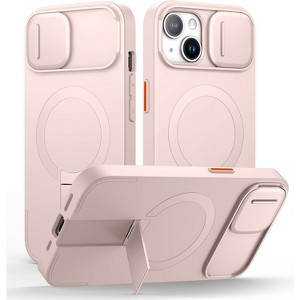 SURITCH for iPhone 13/14 Case with Magnetic Camera Slide Cover and Adjustable Kickstand, Compatible with MagSafe, Shockproof Bumper Case - 1 of 3
