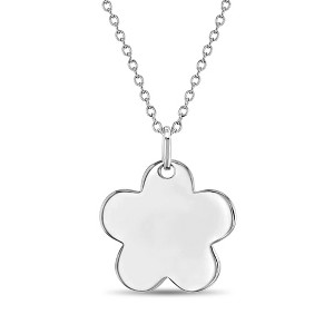 Girls' Classic Flower Silhouette Sterling Silver Necklace - In Season Jewelry - 1 of 4