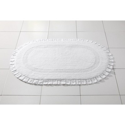 BrylaneHome Oval Ruffle Bath Rug