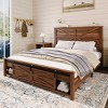 AMERLIFE Farmhouse Size Bed Frame with Sliding Barn Door Storage - 3 of 4