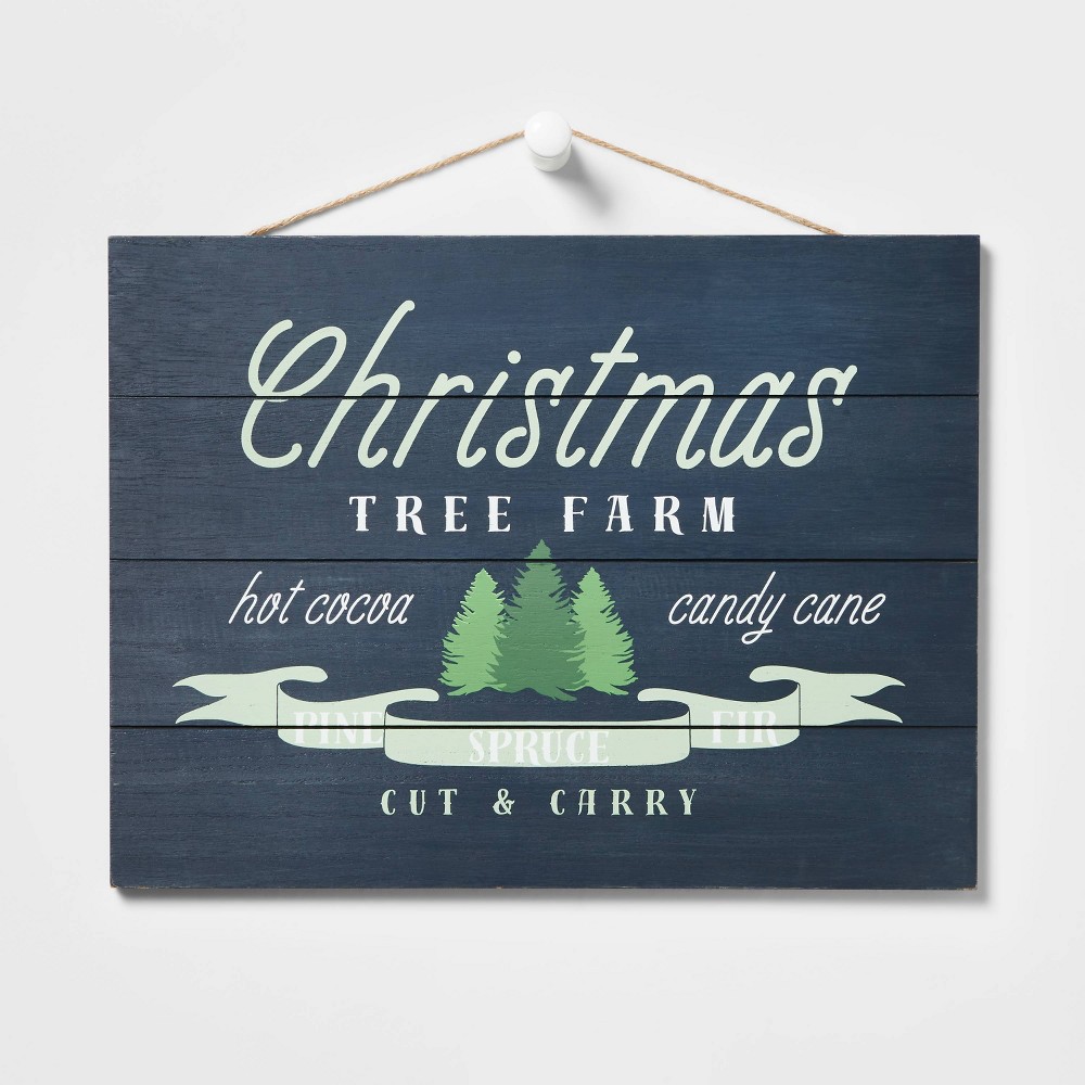 Christmas Tree Farm Hanging Sign Black/Green - Wondershop