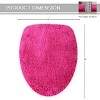 Waterford Collection Toilet Lid Cover, Extra Soft and Absorbent, Machine Wash, Bathroom Rug, 18x18 Lid Cover, Hot Pink - 3 of 4