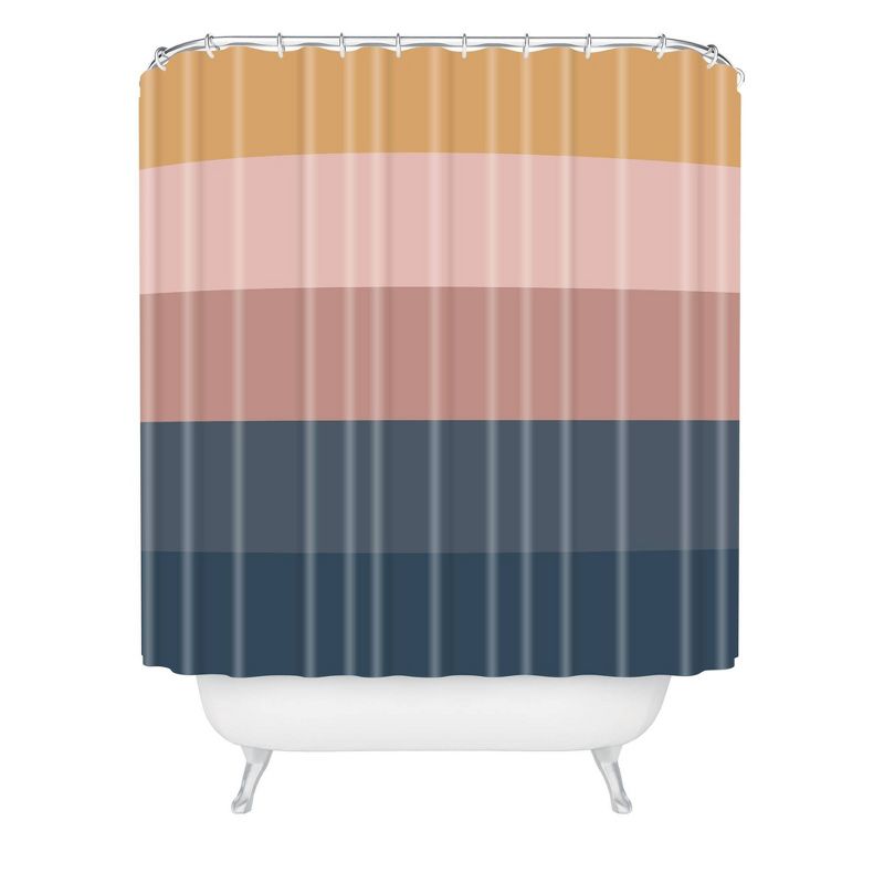 Colour Poems Minimal Retro Striped Shower Curtain Blue/Pink - Deny Designs, 1 of 8