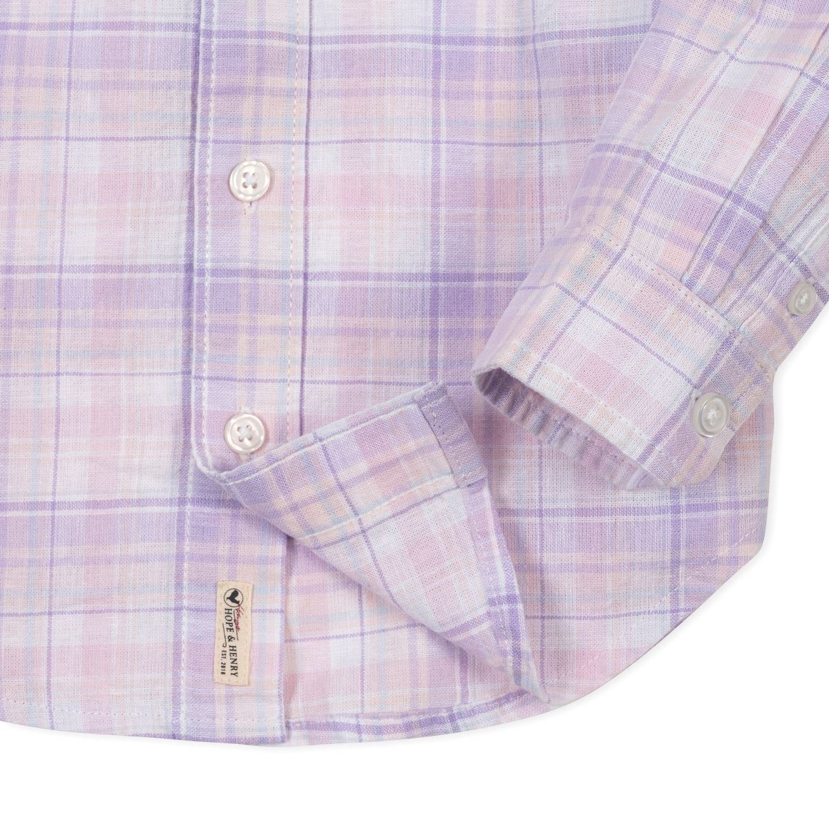 Hope & Henry Boys' Linen Long Sleeve Button Down Shirt, Kids - thumbnail 6